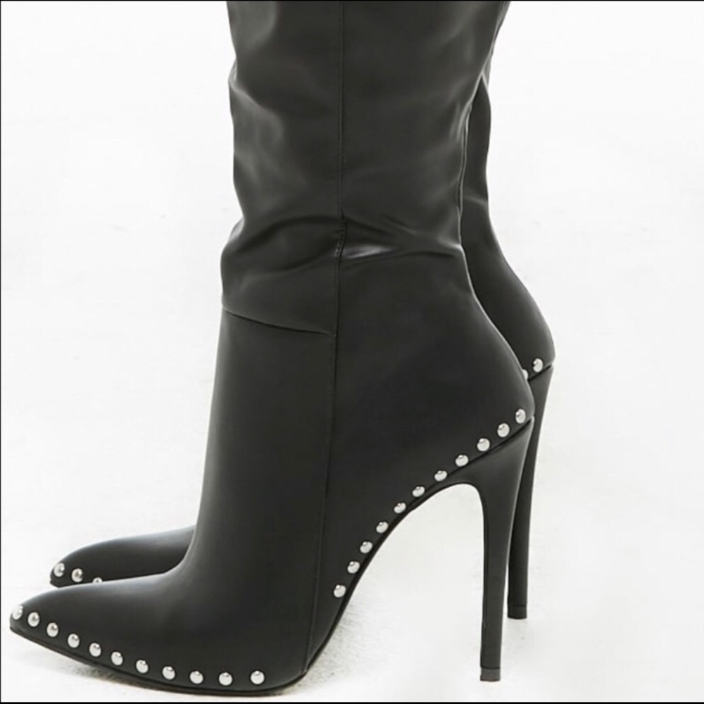 Vegan leather knee high boot - Picture 2 of 4